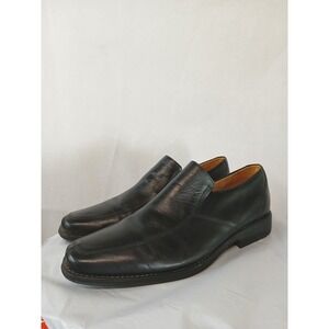Sandro Moscoloni Mens Black Leather Slip On Loafers Square Toe Size 13D